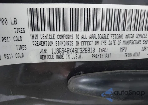 2006 Jeep Grand Cherokee Laredo из США, поврежденный, VIN 1J8GS48K46C326910